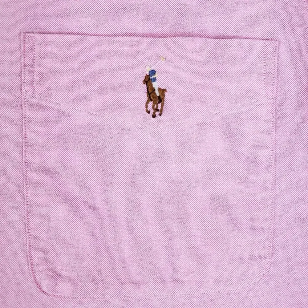 Polo Ralph Lauren Shirt Oxford Button Down Mens Size XXL SS Pink Solid